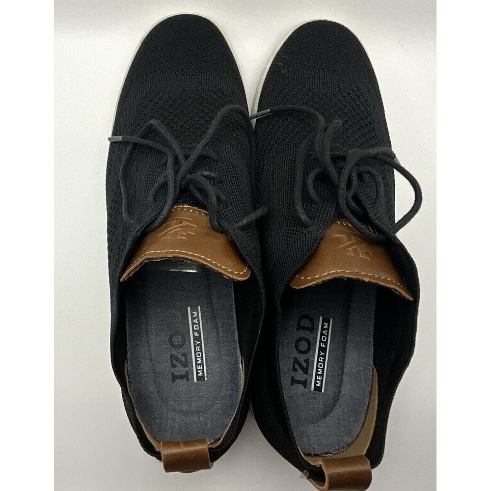 IZOD Breeze Oxford Casual Shoes for Men, Memory Foam Canvas BLACK - Picture 2 of 11
